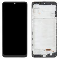Дисплей Samsung Galaxy M22 в сборе с тачскрином Черный (Сервисный оригинал) в раме