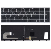 Клавиатура для ноутбука HP EliteBook 850 G5 755 G5, чёрная, с серой рамкой, Trackp, с подсветкой, RU Клавиатура для ноутбука HP EliteBook 850 G5 755 G5, чёрная, с серой рамкой, Trackp, с подсветкой, RU