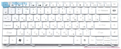 Клавиатура для ноутбука Gateway NV49C, белая, RU