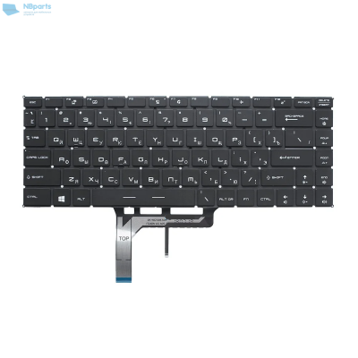 Клавиатура для ноутбука MSI GF63, чёрная, с белой подсветкой, RU