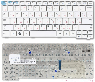 Клавиатура для ноутбука Samsung N148, N150, N100, белая, RU