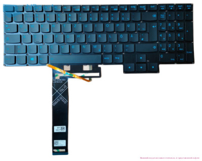 Клавиатура для ноутбука Lenovo Legion 5 Pro-16ACH6H, чёрная, с подсветкой, синии буквы, RU