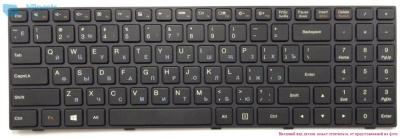 Клавиатура для ноутбука Lenovo IdeaPad 100-15IBY, чёрная, с рамкой, RU