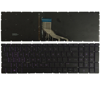 Клавиатура для ноутбука HP Pavilion Gaming 15-CX, черная, с подсветкой, белые буквы, RU