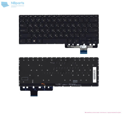 Клавиатура для ноутбука ASUS ZenBook 14 Pro UX450, чёрная, с подсветкой, RU